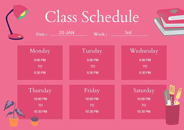 Shia-Online-Quran-Classes-Weekly-Schedule-Example